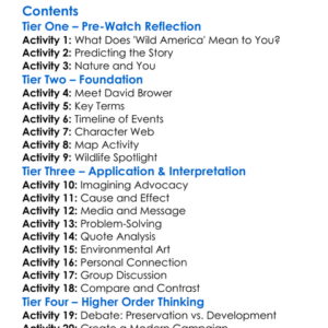 Monumental David Browers Fight For Wild America 2004 Worksheet Activity Booklet