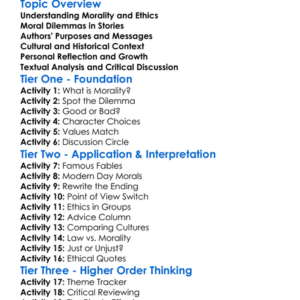 Moral And Ethical Issues In Texts Worksheet Activity Booklet