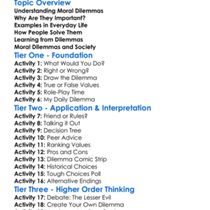 Moral Dilemmas Worksheet Activity Booklet