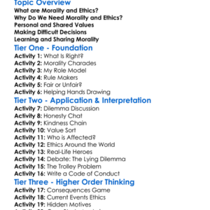 Morality And Ethics Worksheet Activity Booklet