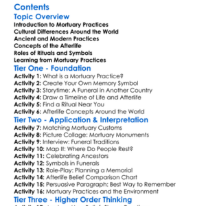Mortuary Practices And Concepts Of Afterlife Worksheet Activity Booklet