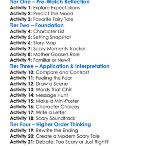 Mother Gooses Scary Tales 2024 Worksheet Activity Booklet