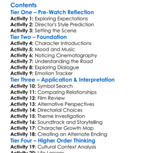 Motion And Emotion The Road To Paris Texas 1990 Worksheet Activity Booklet