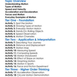 Motion And Its Types Worksheet Activity Booklet