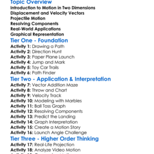 Motion In Two Dimensions Worksheet Activity Booklet
