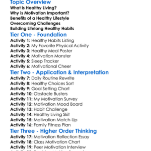 Motivation For Healthy Living Worksheet Activity Booklet