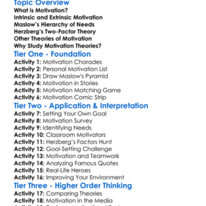 Motivation Theories Worksheet Activity Booklet