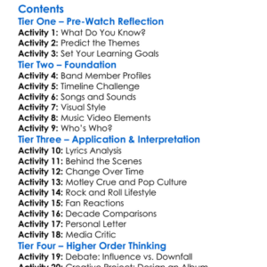 Motley Crue Decade Of Decadence 81-91 1992 Worksheet Activity Booklet