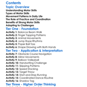 Motor Skills Development And Movement Patterns Worksheet Activity Booklet