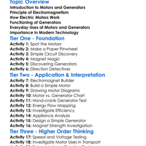 Motors And Generators Worksheet Activity Booklet
