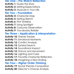 Moulin Rouge 2001 Worksheet Activity Booklet