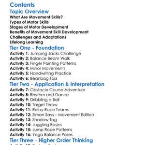 Movement Skills And Motor Development Worksheet Activity Booklet