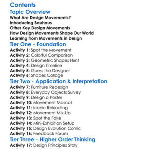 Movements In Design Eg Bauhaus Worksheet Activity Booklet