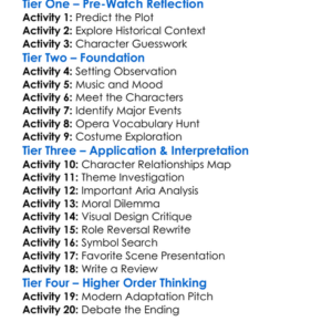 Mozart Don Giovanni 2010 Worksheet Activity Booklet