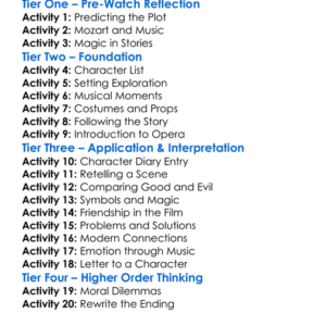 Mozart The Magic Flute 1989 Worksheet Activity Booklet