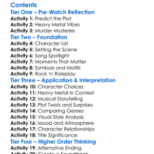 Mr Bricks A Heavy Metal Murder Musical 2011 Worksheet Activity Booklet