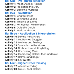Mr Holmes 2015 Worksheet Activity Booklet