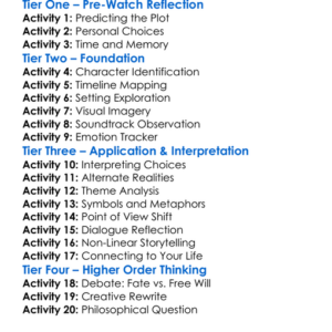 Mr Nobody 2009 Worksheet Activity Booklet