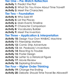 Mr Peabody  Sherman Worksheet Activity Booklet