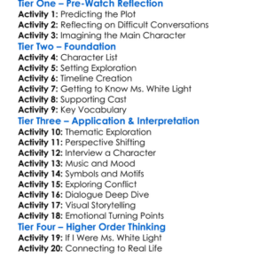 Ms White Light 2019 Worksheet Activity Booklet