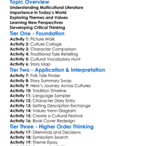 Multicultural Literature Worksheet Activity Booklet