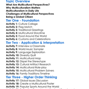 Multicultural Perspectives Worksheet Activity Booklet