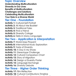 Multiculturalism And Diversity Worksheet Activity Booklet