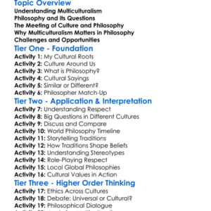 Multiculturalism And Philosophy Worksheet Activity Booklet