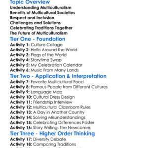 Multiculturalism In Society Worksheet Activity Booklet