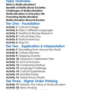 Multiculturalism Worksheet Activity Booklet