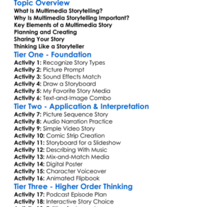 Multimedia Storytelling Worksheet Activity Booklet