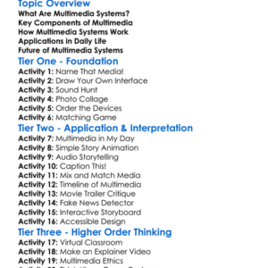 Multimedia Systems Worksheet Activity Booklet
