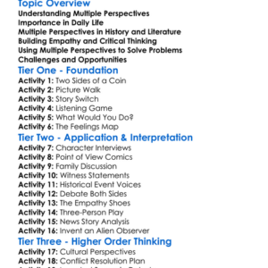 Multiple Perspectives Worksheet Activity Booklet