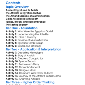 Mummification And Egyptian Religion Worksheet Activity Booklet