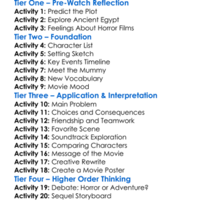 Mummy Reborn 2019 Worksheet Activity Booklet