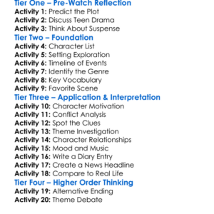 Murdered At 17 2018 Worksheet Activity Booklet