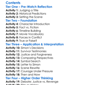 Murderers Among Us The Simon Wiesenthal Story 1989 Worksheet Activity Booklet