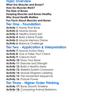 Muscle And Bone Health Worksheet Activity Booklet