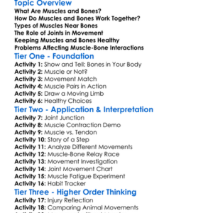Muscle-Bone Interactions Worksheet Activity Booklet