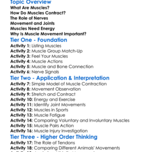 Muscle Contraction And Movement Worksheet Activity Booklet