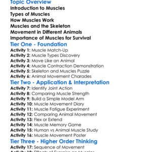 Muscles And Movement In Animals Worksheet Activity Booklet