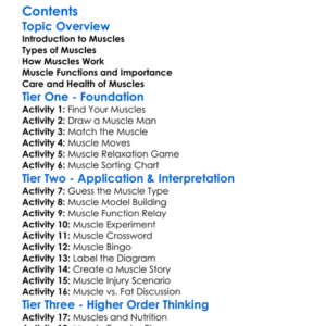 Muscular System Muscle Types And Function Worksheet Activity Booklet
