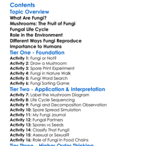 Mushrooms And Fungal Reproduction Worksheet Activity Booklet