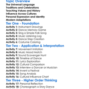 Music And Dance In Culture Worksheet Activity Booklet