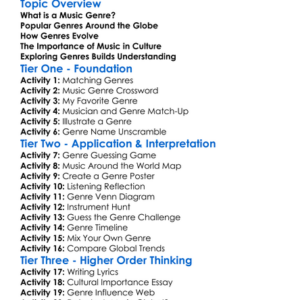 Music Genres Around The World Worksheet Activity Booklet