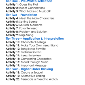 Musical Insects 2013 Worksheet Activity Booklet