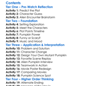Mutant Pumpkins From Outer Space 2009 Worksheet Activity Booklet