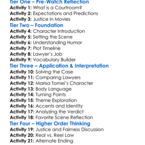 My Cousin Vinny 1992 Worksheet Activity Booklet