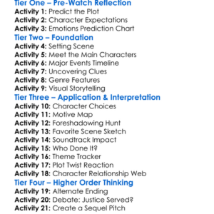 My Favorite Murderer 2025 Worksheet Activity Booklet