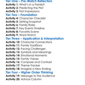 My Freaky Family 2024 Worksheet Activity Booklet